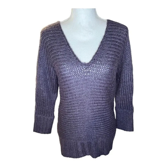 American Eagle Outfitters Size Small Purple Chunky‎ Knit V-Neck Sweater - Picture 1 of 6